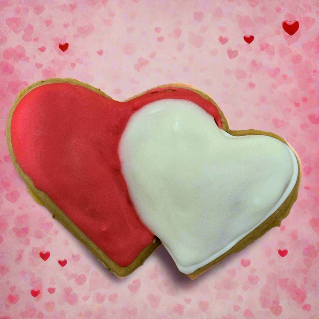 Interlocking heart dog biscuit