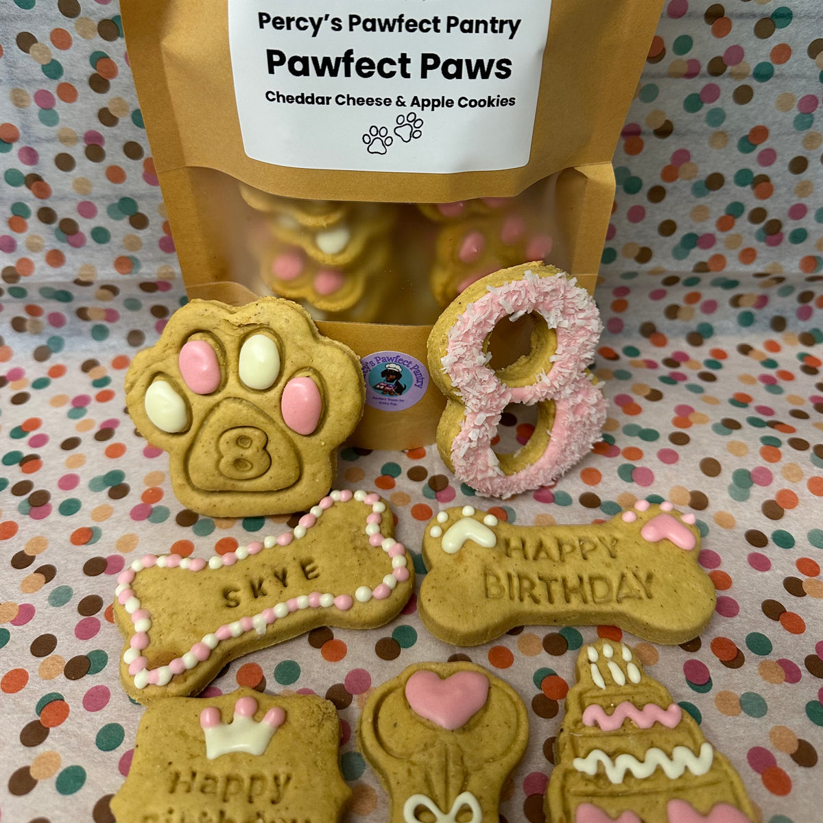 Deluxe Personalised Birthday Treats with a bag of Pawfect Paws