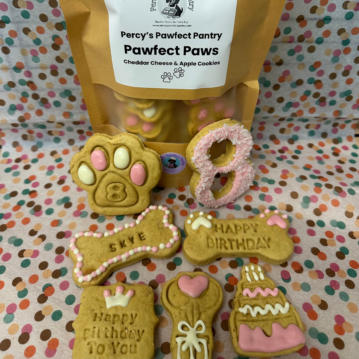 Deluxe Personalised Birthday Treats with a bag of Pawfect Paws
