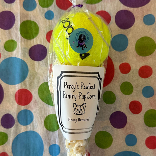 PupCorn Treat Cone with Tennis Ball