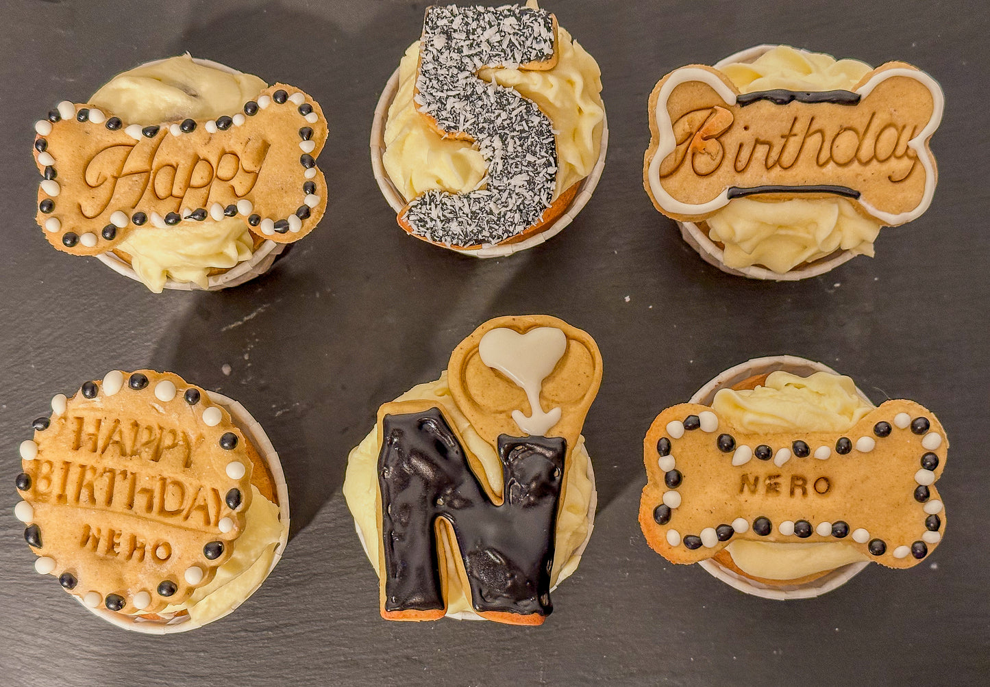 Pupcakes topped with Personalised Biscuits