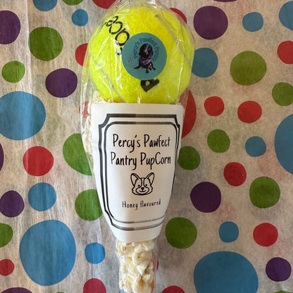 PupCorn Treat Cone with Tennis Ball