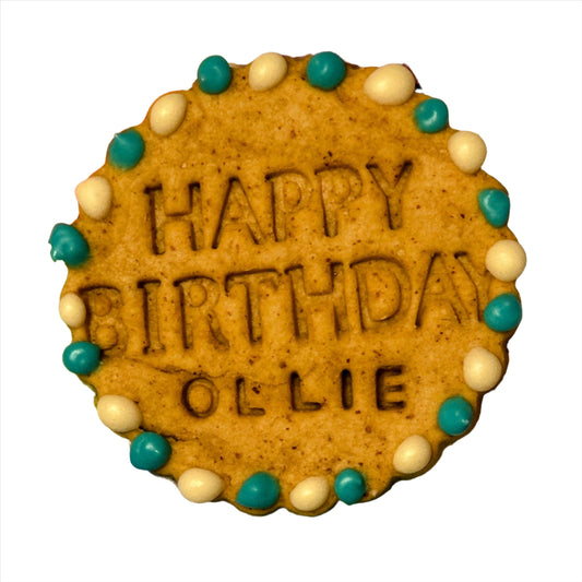 Happy Birthday Round Personalised Biscuits