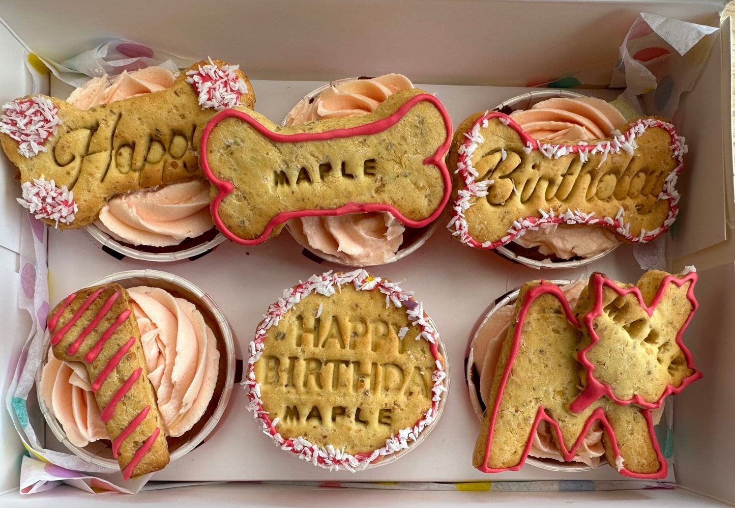 Pupcakes topped with Personalised Biscuits