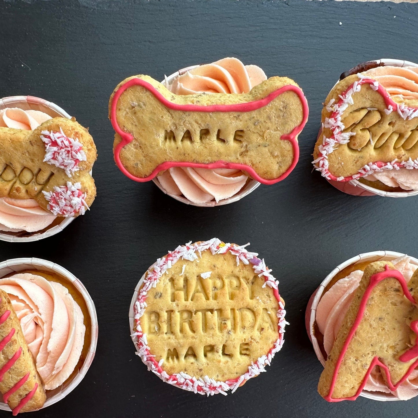 Pupcakes topped with Personalised Biscuits